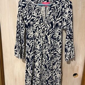 Lilly Pulitzer Navy and White Long Sleeve Dress